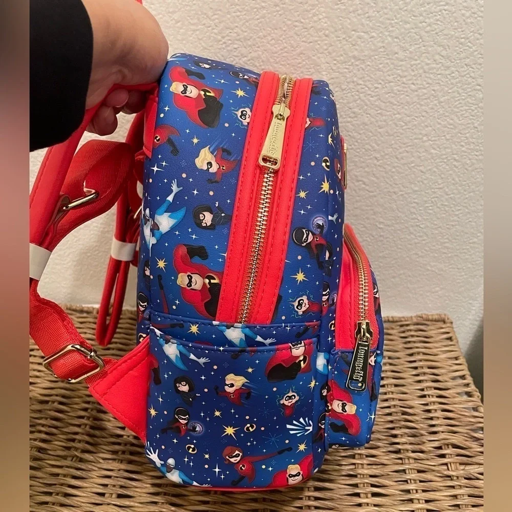 NWT Disney Parks Loungefly Incredibles Mini Backpack Blue and Red​​​​​​